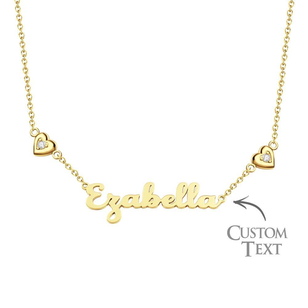 Personalized Name Necklace Elegant Double Hearts Pendant Gifts For Women - NameNecklace