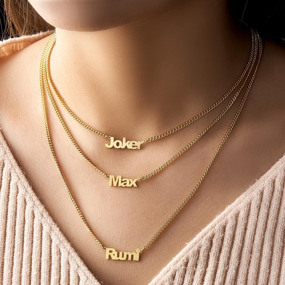 Custom Name Necklace Fashion Stack Girl Gift - NameNecklace