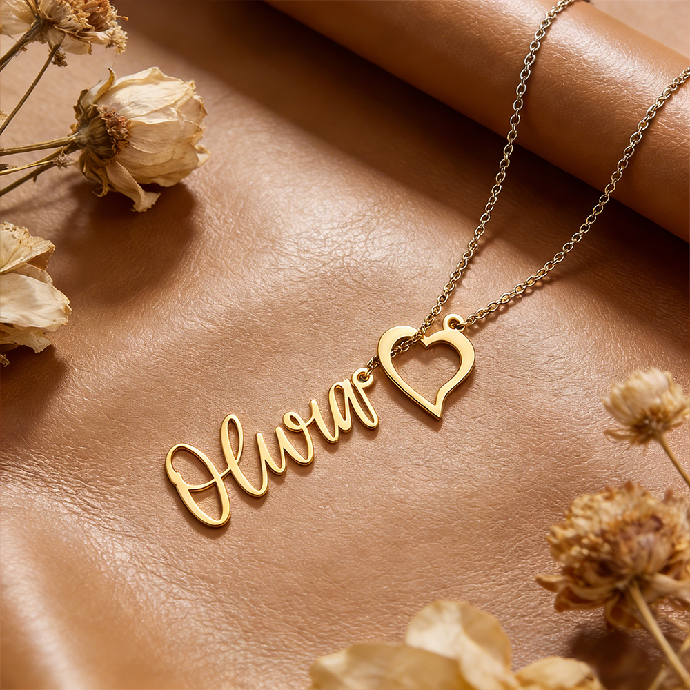 Custom Heart Name Lariat Necklace for Women Personalized Y Necklace with Name and Heart Charm Valentine's Day Gift