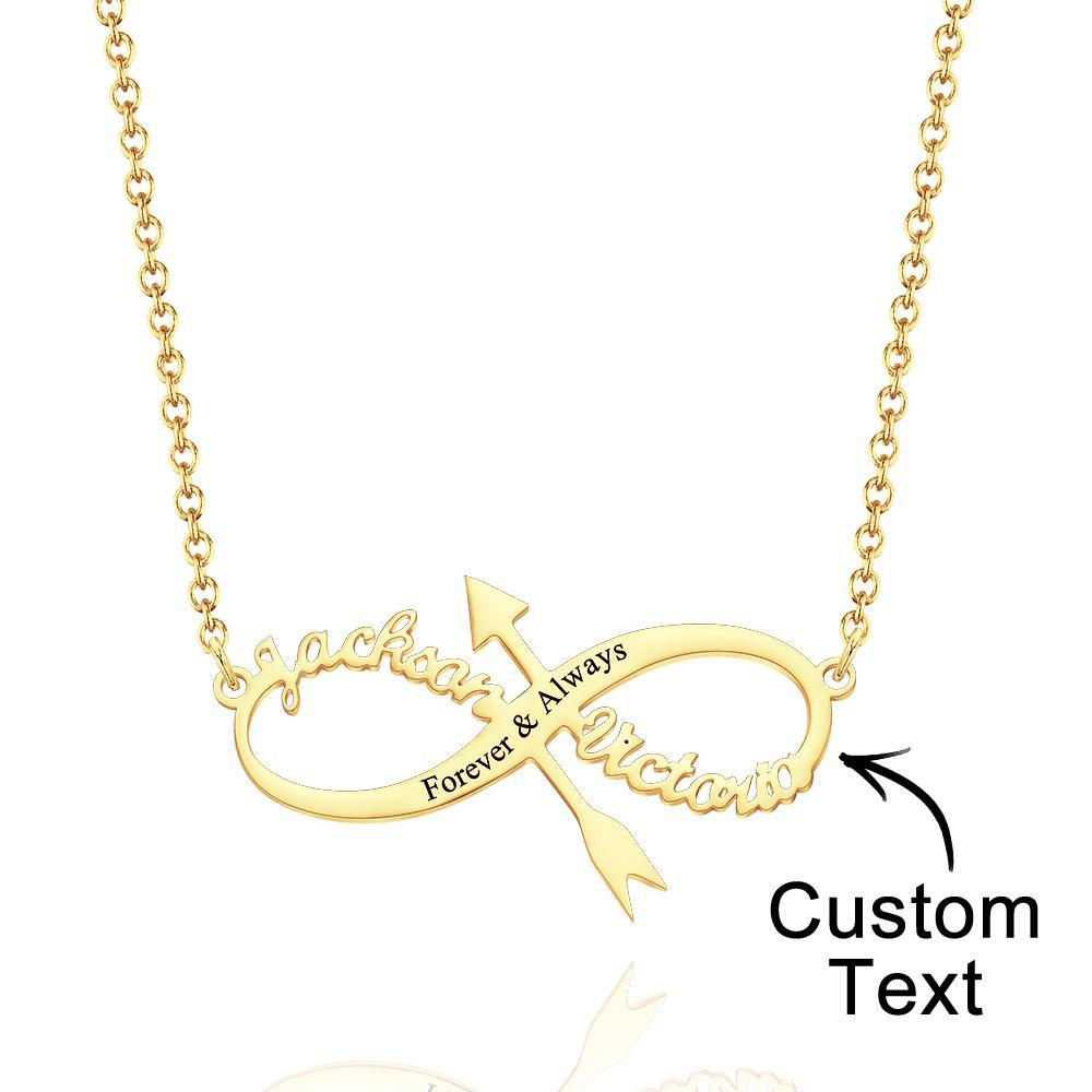 Custom Engraved Necklace Infinity Name Pendant Necklace Birthday Gift - NameNecklace