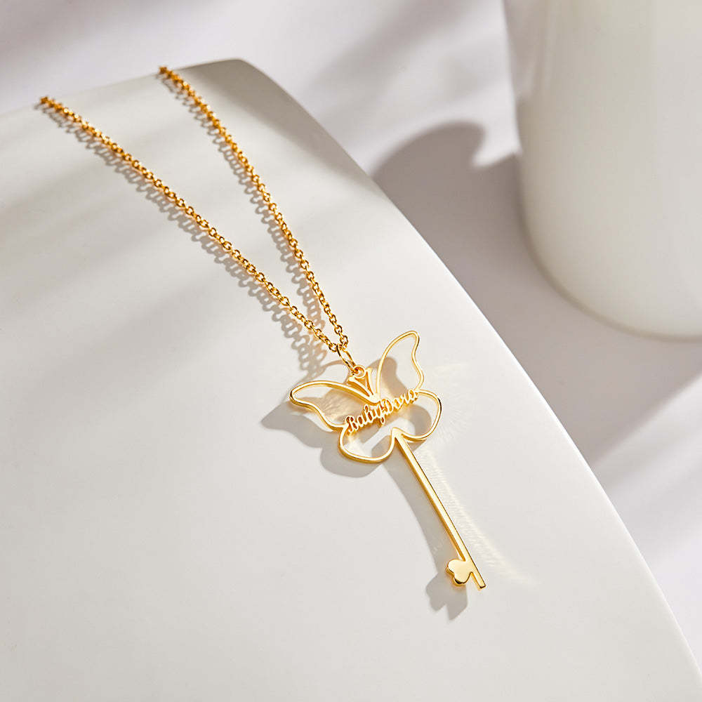 Personalized Butterfly Necklace Custom Name Charming Necklace Gift For Women - NameNecklace