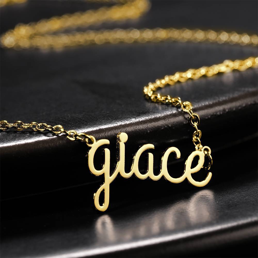 Personalized Lower Case Letter Name Necklace 14K Gold