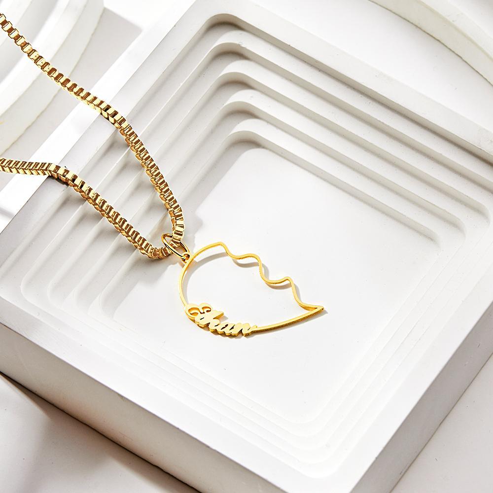 Matching Name Necklace Personalized Romantic Love Heart Couple Necklace - NameNecklace
