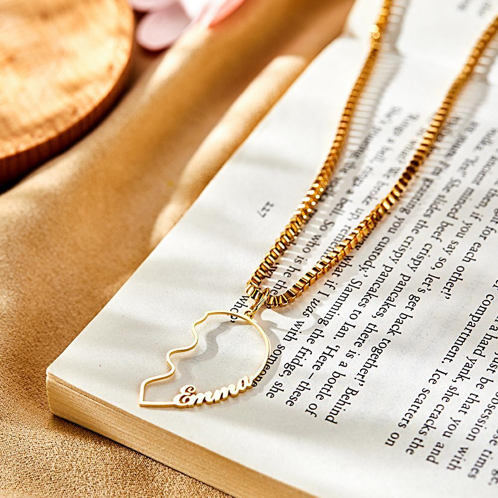 Matching Name Necklace Personalized Romantic Love Heart Couple Necklace - NameNecklace