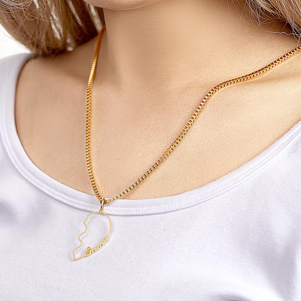 Matching Name Necklace Personalized Romantic Love Heart Couple Necklace - NameNecklace