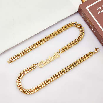 Custom 8mm Thick Cuban Chain Personalized Name Choker Gift for Women Men - NameNecklace