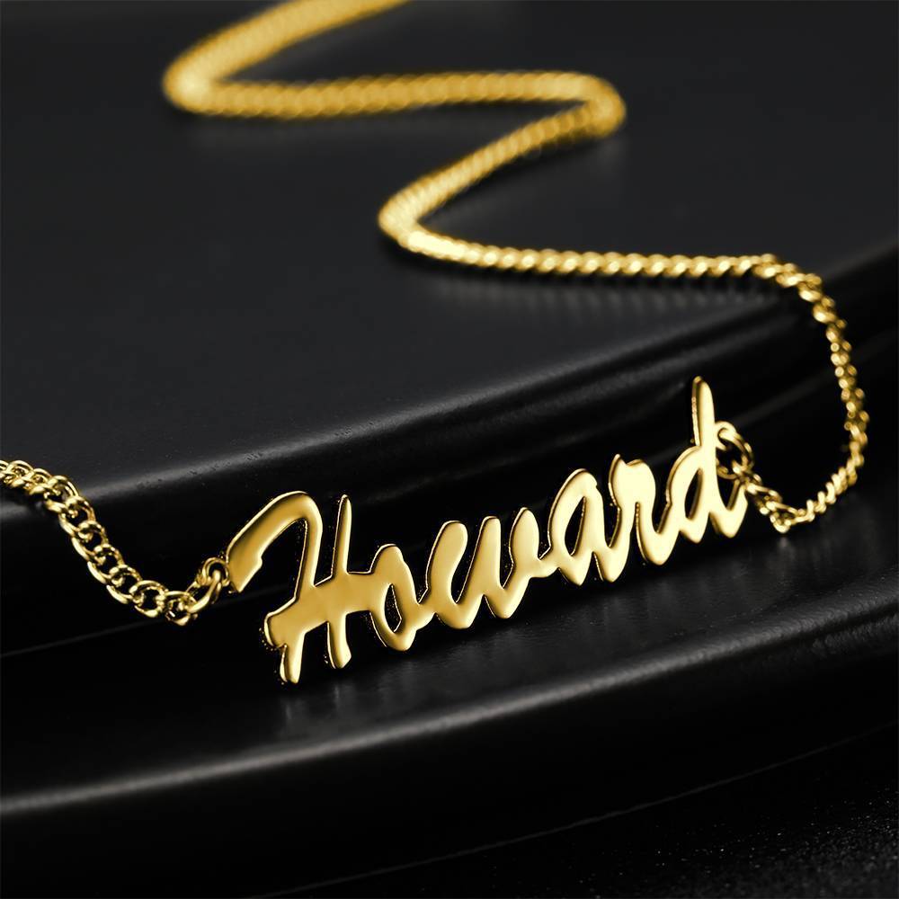 Personalized Customized Your Name Jewelry Name Necklace 14k Gold Plated Golden
