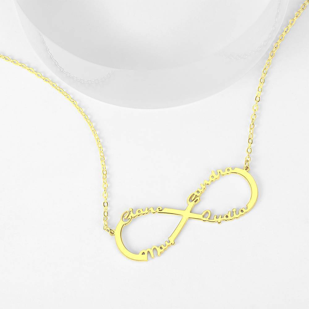 PersonalizedInfinity Four Name Necklace Copper in 14k Gold Plated