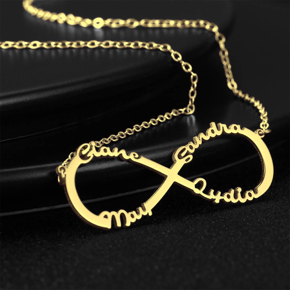 PersonalizedInfinity Four Name Necklace Copper in 14k Gold Plated