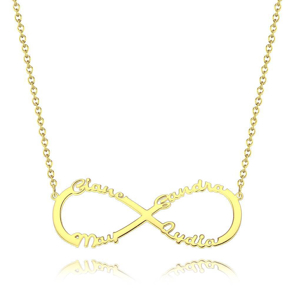PersonalizedInfinity Four Name Necklace Copper in 14k Gold Plated