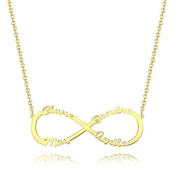 PersonalizedInfinity Four Name Necklace Copper in 14k Gold Plated