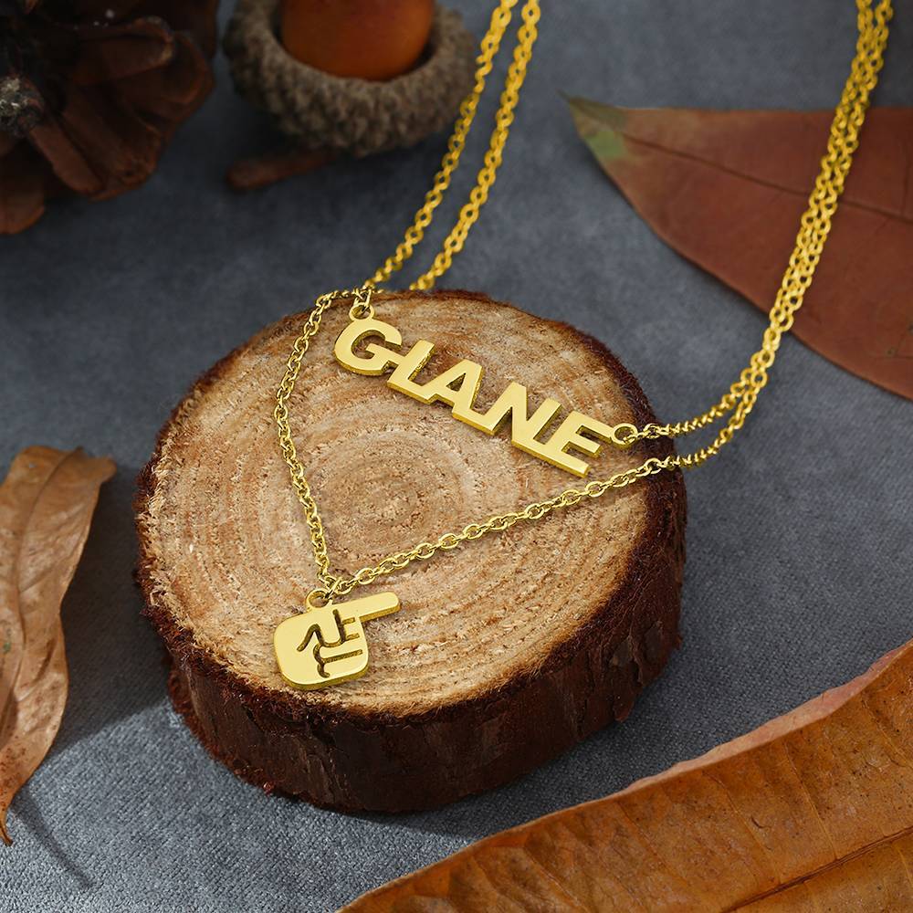 Name Necklace 14k Gold Plated