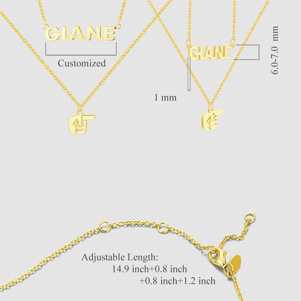 Name Necklace 14k Gold Plated