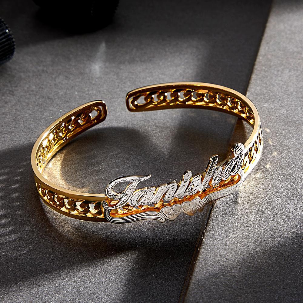Personalized Hip Hop Name Bracelet Hollow Out Adjustable Bracelet Jewelry Gifts For Men - NameNecklace
