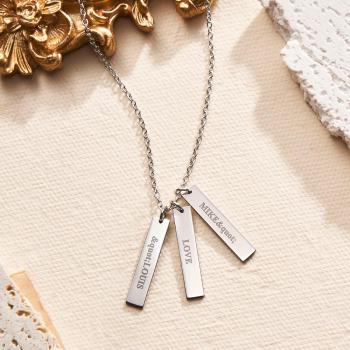 Custom Engraved Necklace Tiny Personalized Bar Tag Creative Gifts - NameNecklace