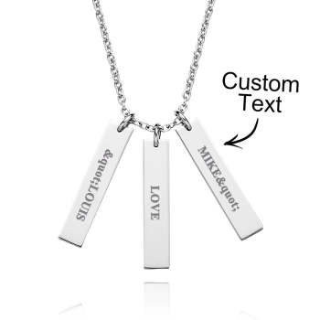 Custom Engraved Necklace Tiny Personalized Bar Tag Creative Gifts - NameNecklace