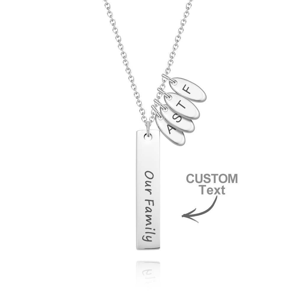 Custom Initial Leaf Bar Necklace Noble Engraved Name Pendant Gifts For Her - NameNecklace