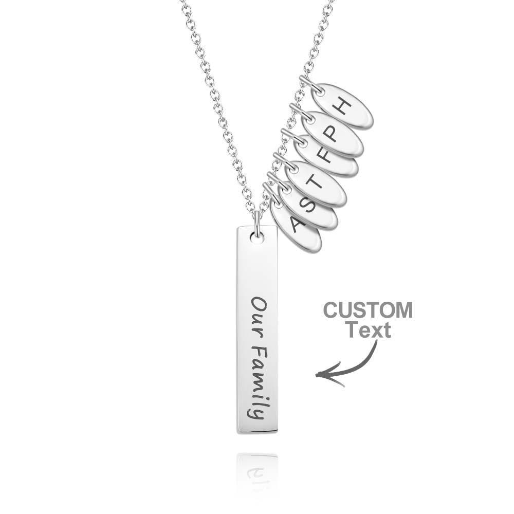 Custom Initial Leaf Bar Necklace Noble Engraved Name Pendant Gifts For Her - NameNecklace