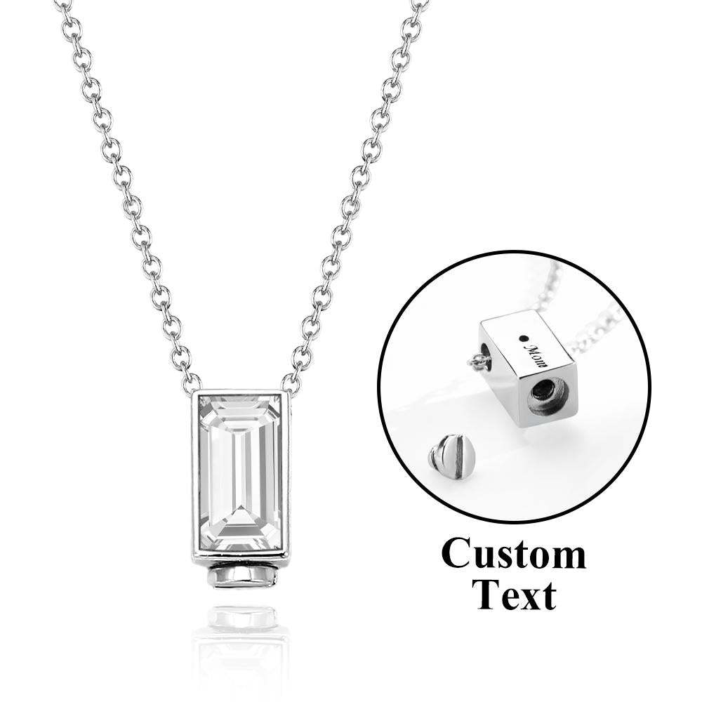 Engravable Urn Ashes Necklace Mini Cube Pendant Memorial Jewelry - NameNecklace