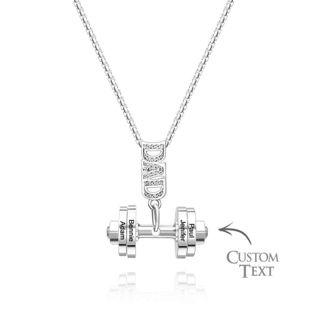 Personalized DAD Dumbbell Charm Necklace Fashionable Pendant Father's Day Gift - NameNecklace