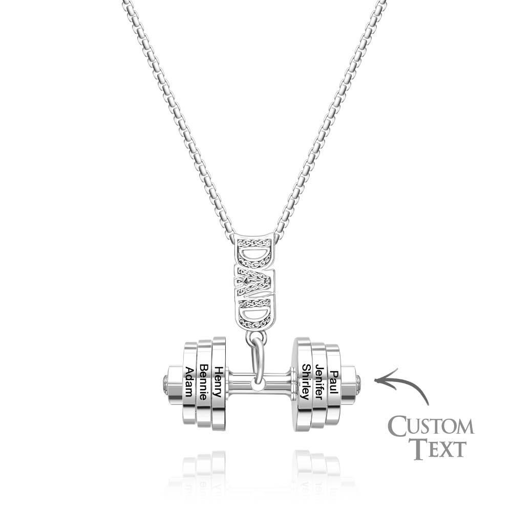 Personalized DAD Dumbbell Charm Necklace Fashionable Pendant Father's Day Gift - NameNecklace