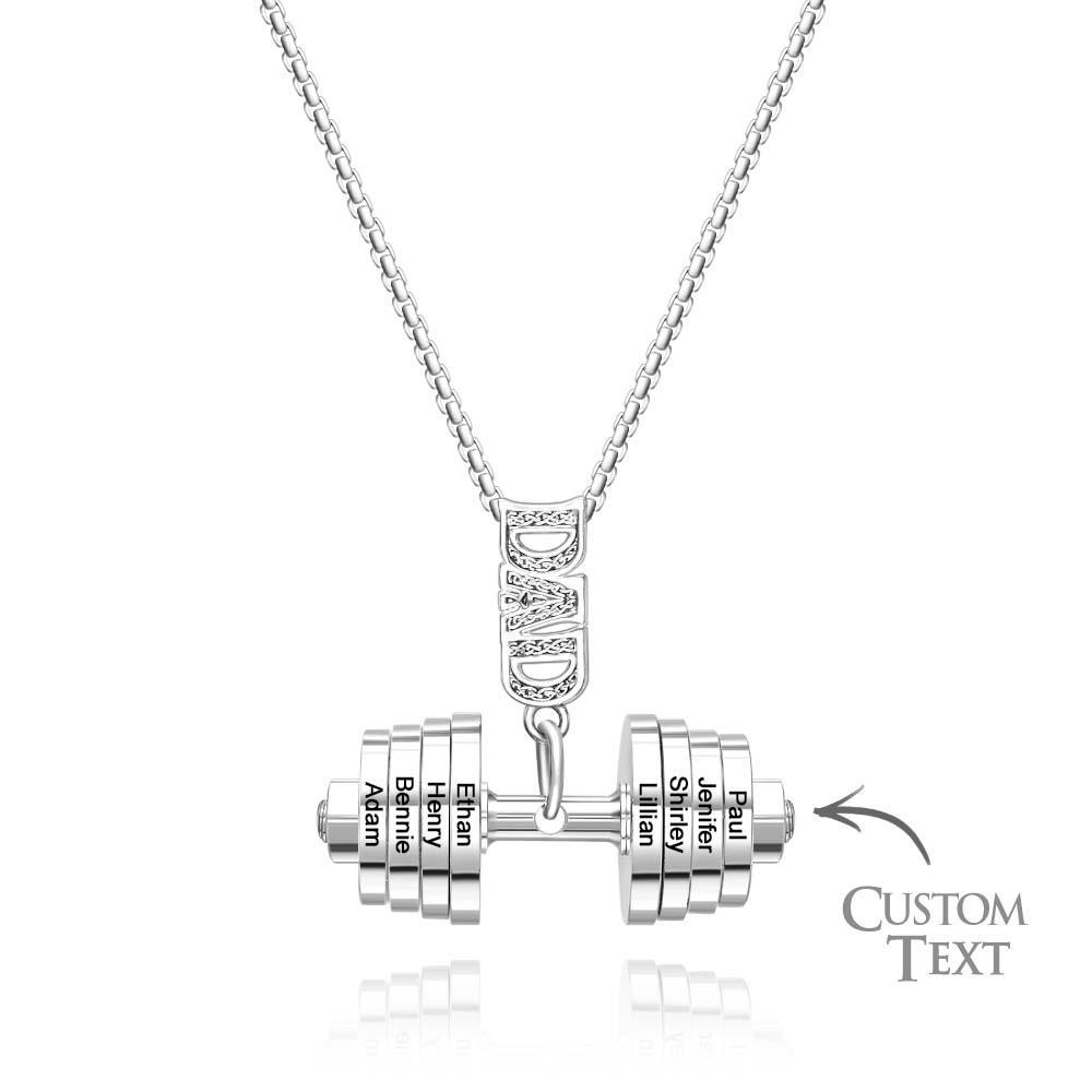 Personalized DAD Dumbbell Charm Necklace Fashionable Pendant Father's Day Gift - NameNecklace