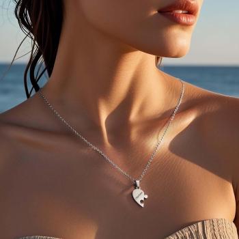 Personalized Friend Group Necklaces, Custom Name Engraved Puzzle Piece, Best Friend Gift