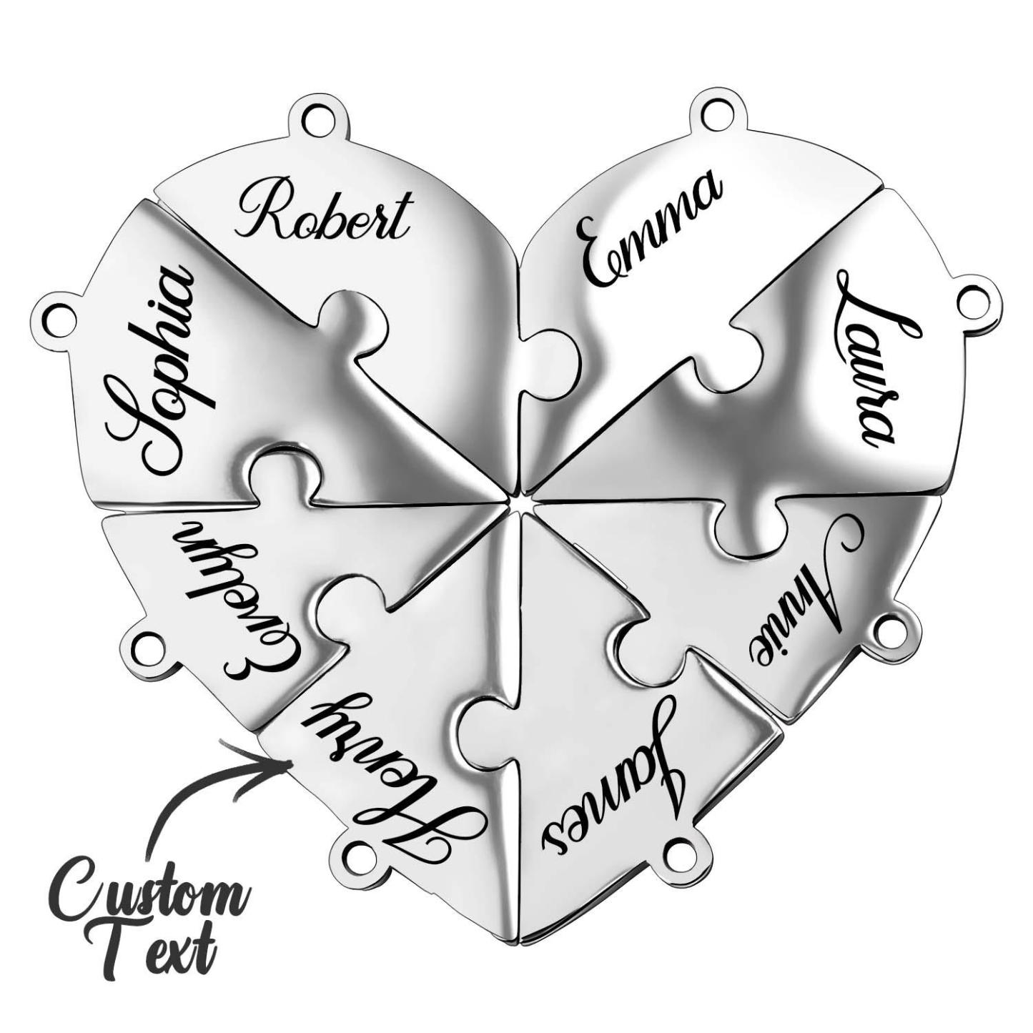 Personalized Friend Group Necklaces, Custom Name Engraved Puzzle Piece, Best Friend Gift