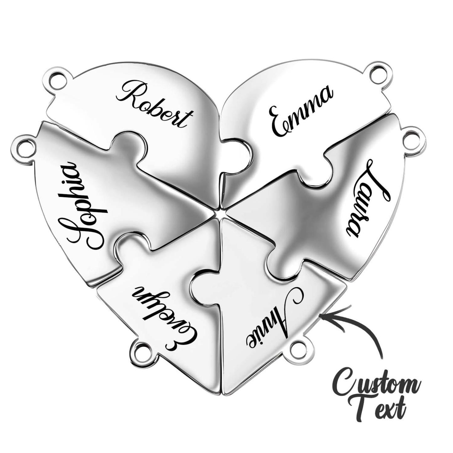 Personalized Friend Group Necklaces, Custom Name Engraved Puzzle Piece, Best Friend Gift