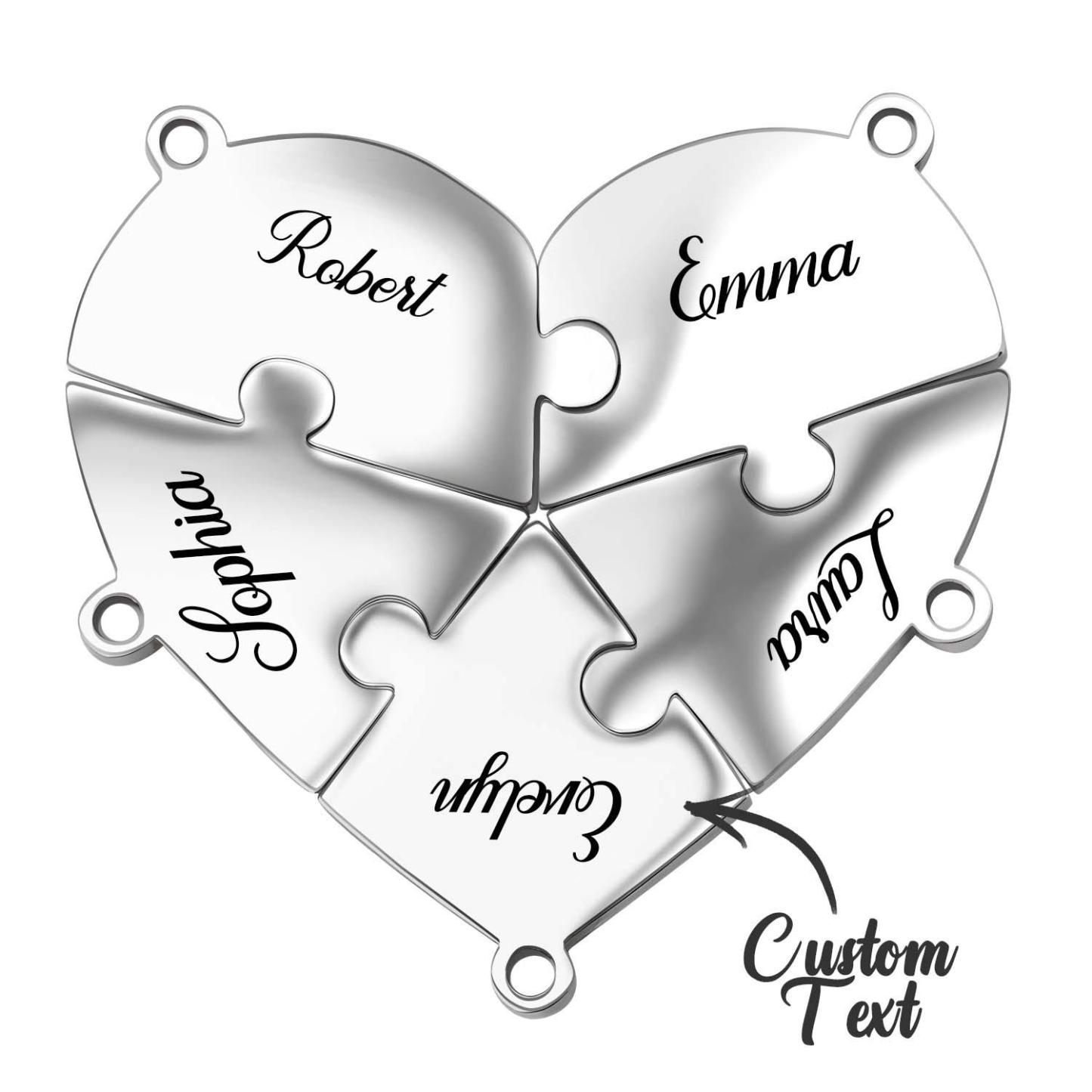 Personalized Friend Group Necklaces, Custom Name Engraved Puzzle Piece, Best Friend Gift