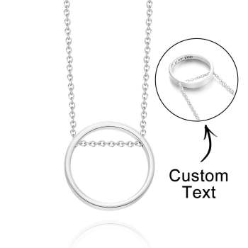 Custom Engraved Necklace Ring Pendant Inside Lettering Simple Gifts - NameNecklace