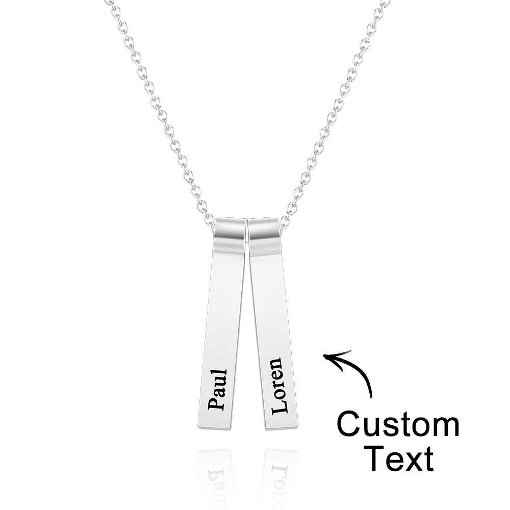 Custom Engraved Vertical 1-5 Names Necklace Stylish Personalized Pendant for Her - NameNecklace