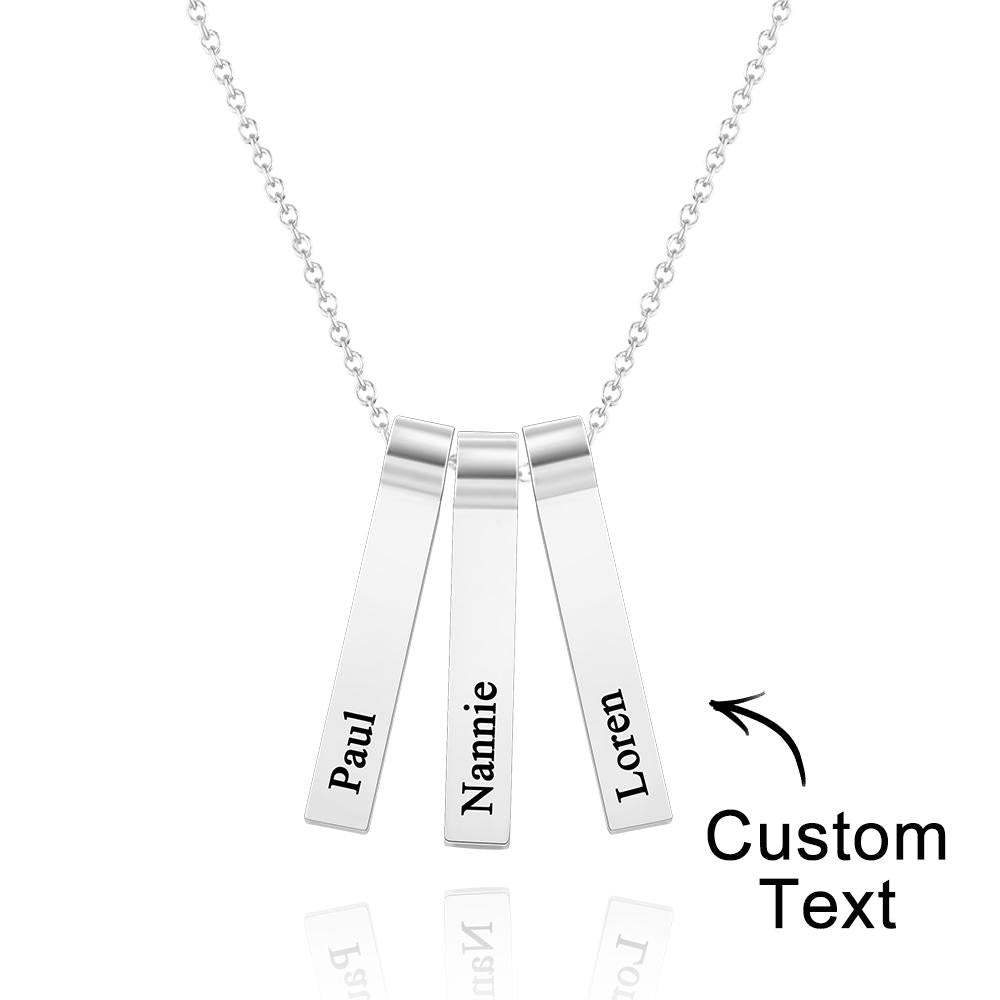 Custom Engraved Vertical 1-5 Names Necklace Stylish Personalized Pendant for Her - NameNecklace