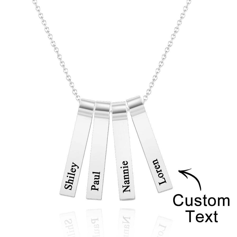 Custom Engraved Vertical 1-5 Names Necklace Stylish Personalized Pendant for Her - NameNecklace