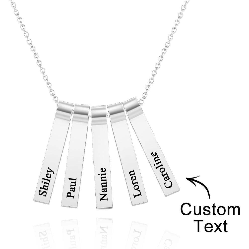 Custom Engraved Vertical 1-5 Names Necklace Stylish Personalized Pendant for Her - NameNecklace