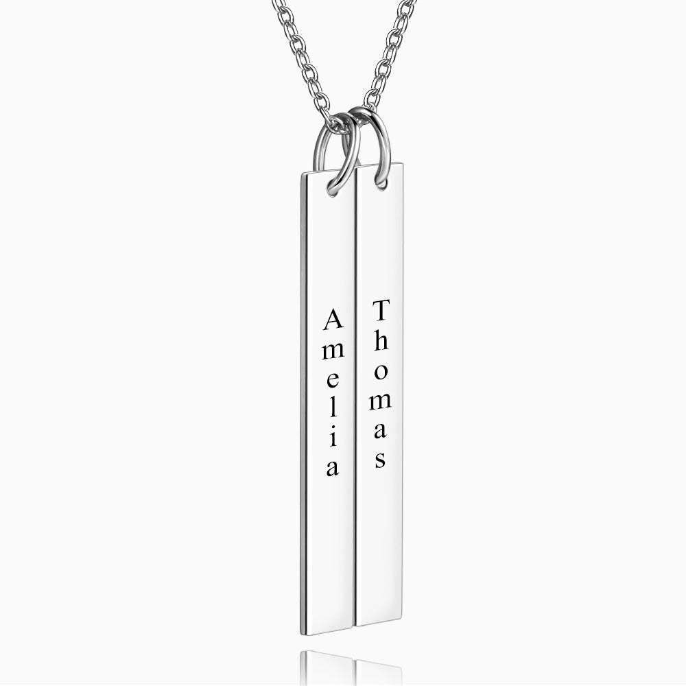 Vertical Two Bar Necklace With Engraving
