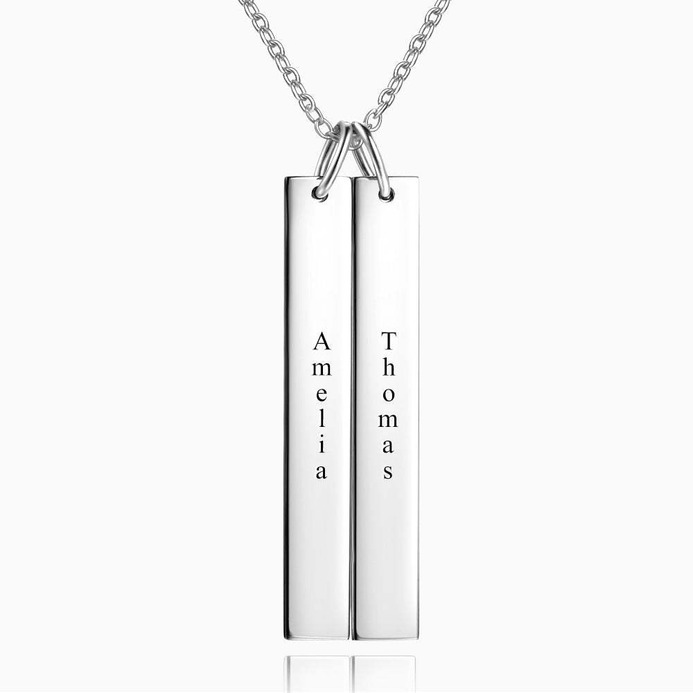Vertical Two Bar Necklace With Engraving