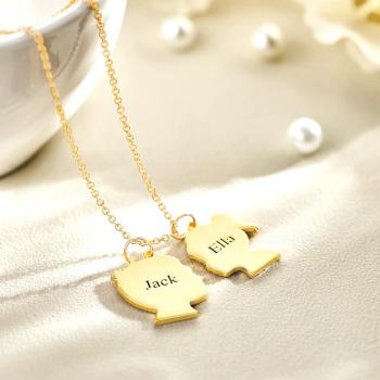 Custom Engraved Necklace Silhouette Unique Gifts - NameNecklace