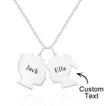 Custom Engraved Necklace Silhouette Unique Gifts - NameNecklace
