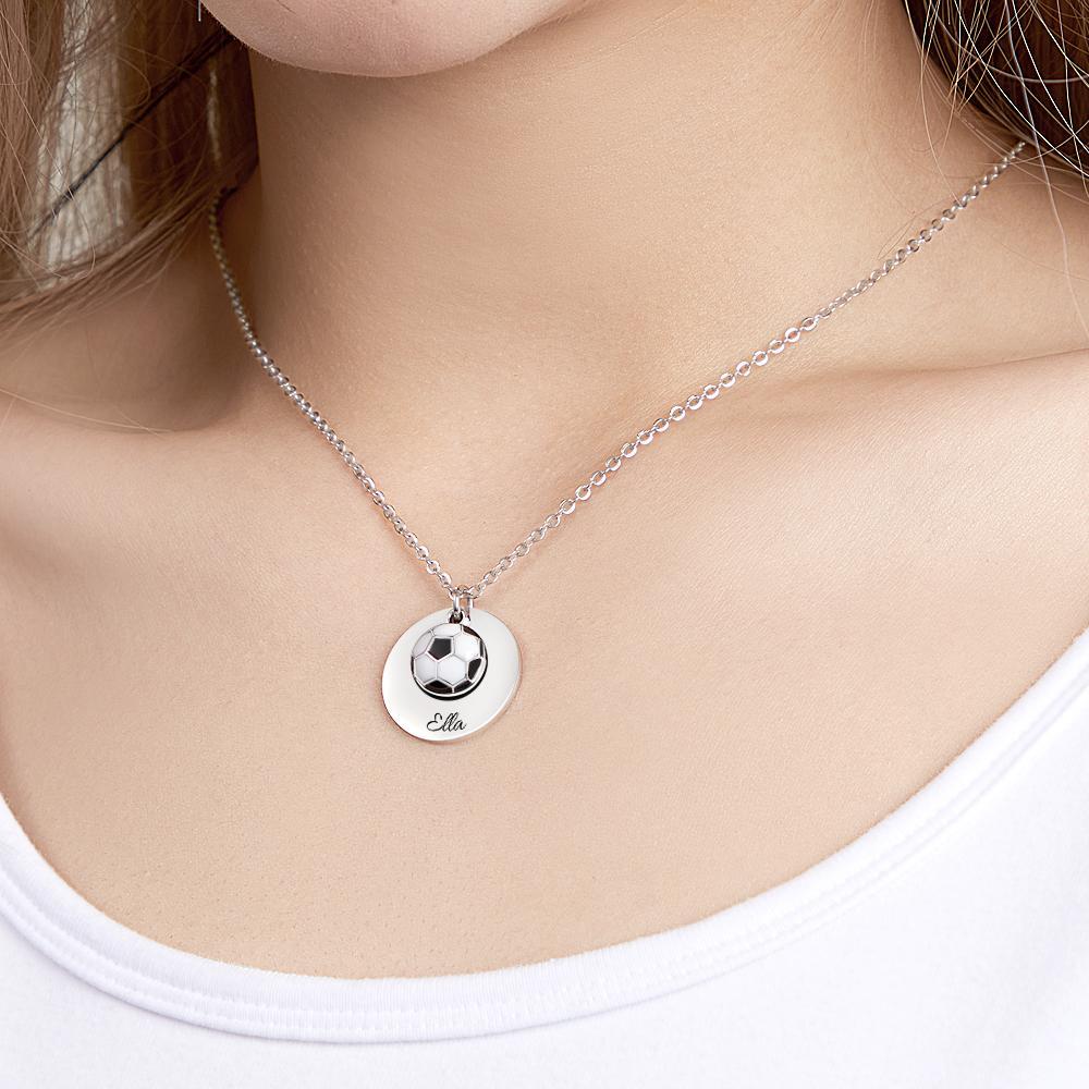 Custom Engraved Necklace Soccer Sport Creative Gifts - NameNecklace