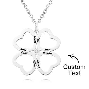 Personalized Four Leaves Clover Necklace Custom Unique Name Necklace for Her - NameNecklace