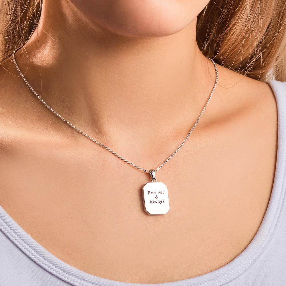 Custom Photo Engraved Necklace Shaped Open Cover Creative Pendant Gifts - NameNecklace