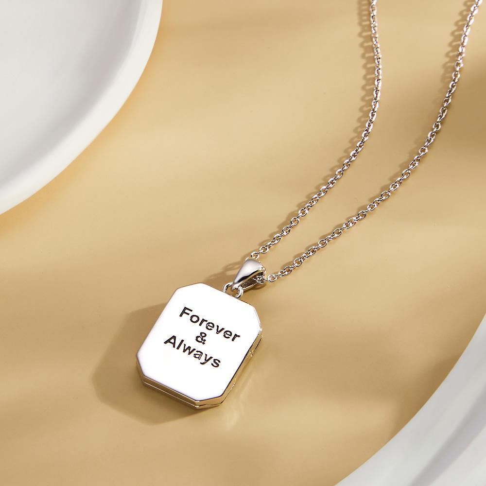 Custom Photo Engraved Necklace Shaped Open Cover Creative Pendant Gifts - NameNecklace