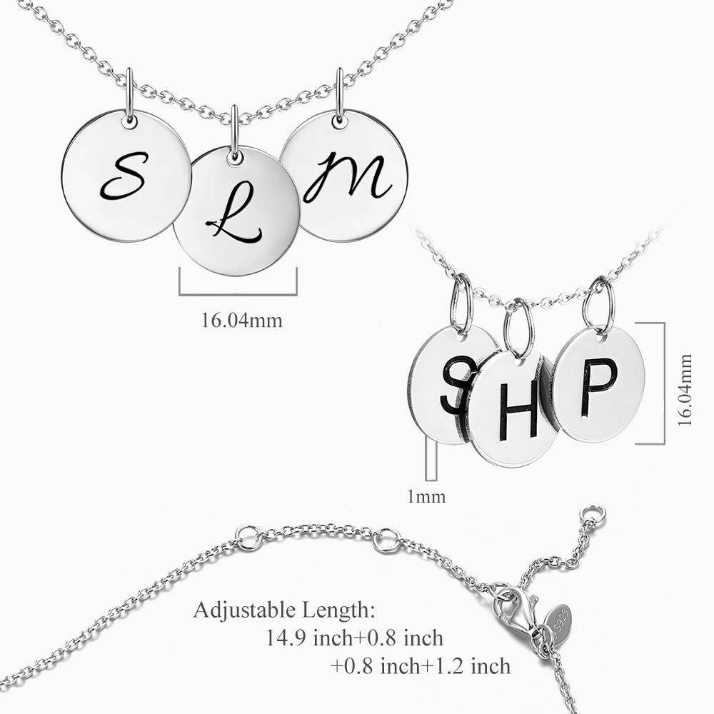 Initial Disc Engraved Necklace