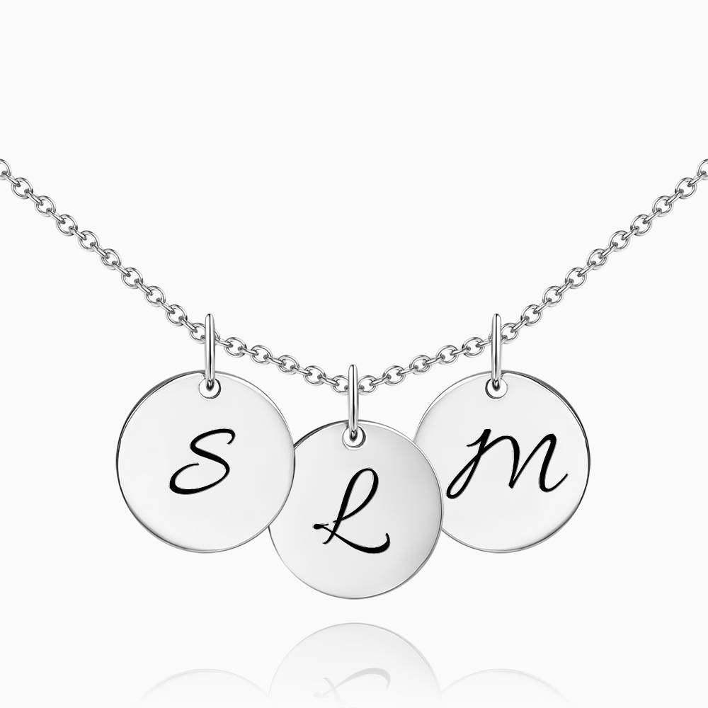 Initial Disc Engraved Necklace