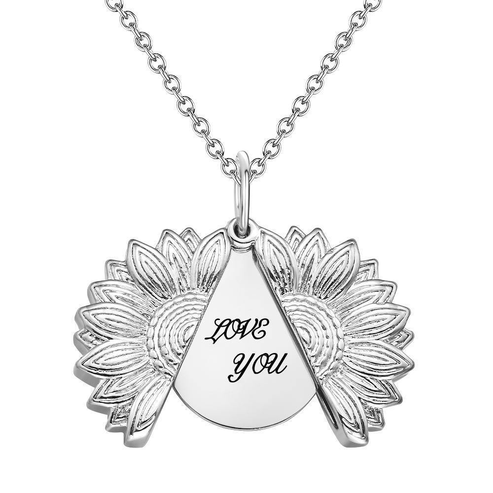 Custom Engraved Sunflower Necklace Gifts for Someone - yournamenecklaceuk