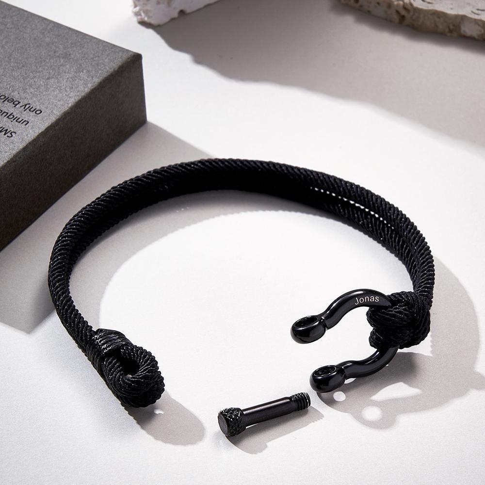 Engravable Bracelet Personalized Classic Rope Bracelet For Men - NameNecklace