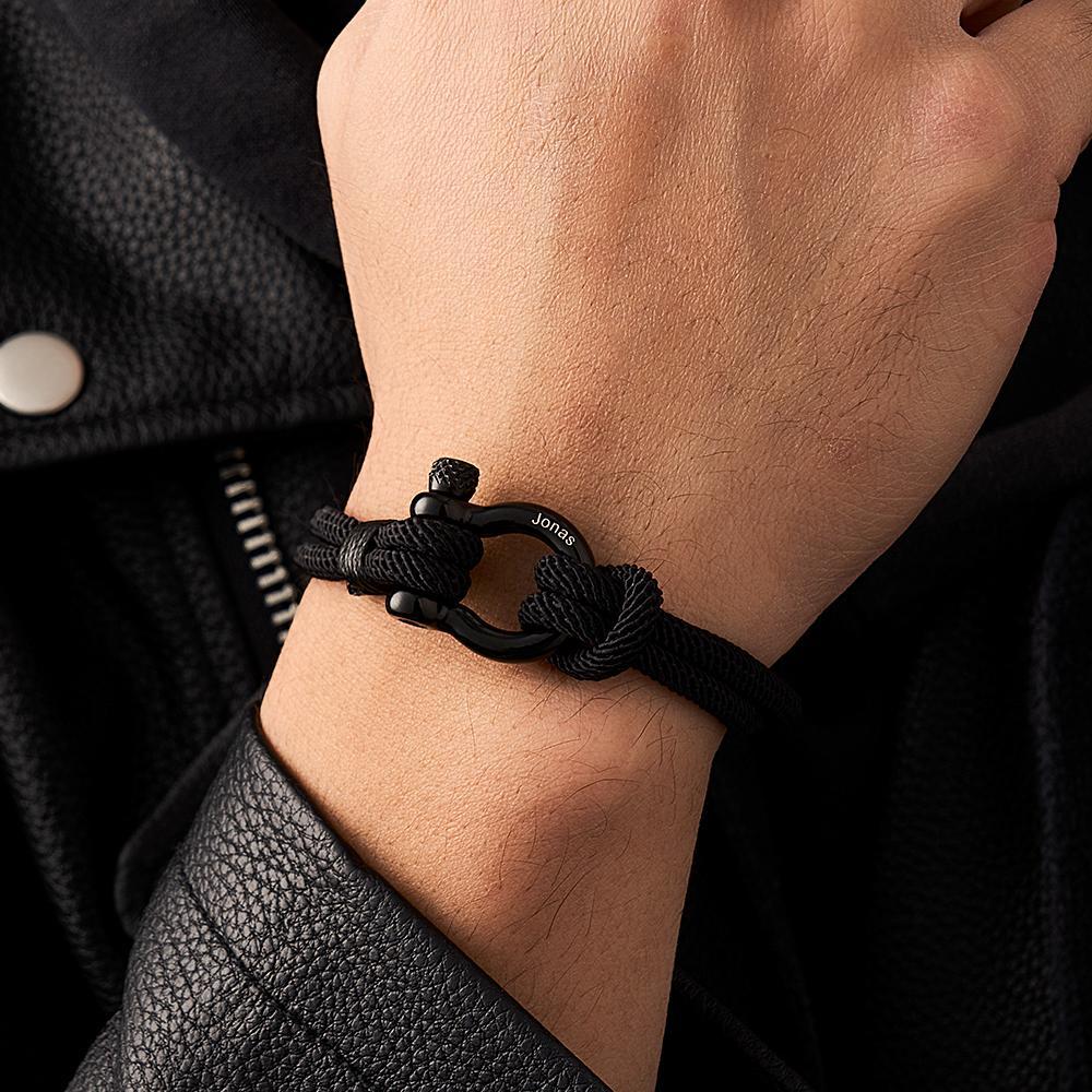 Engravable Bracelet Personalized Classic Rope Bracelet For Men - NameNecklace