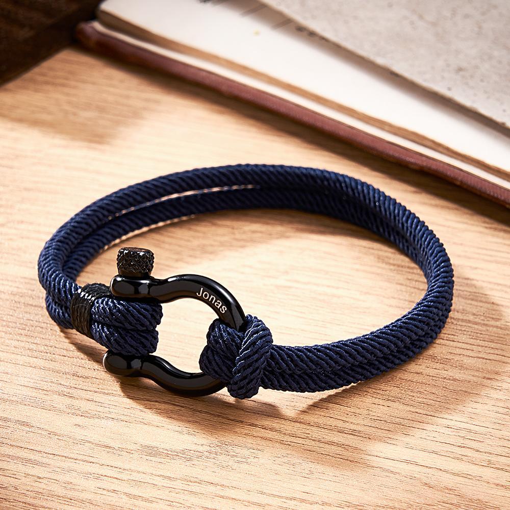 Engravable Bracelet Personalized Classic Rope Bracelet For Men - NameNecklace