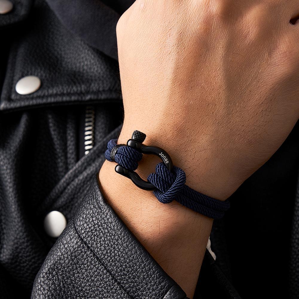 Engravable Bracelet Personalized Classic Rope Bracelet For Men - NameNecklace